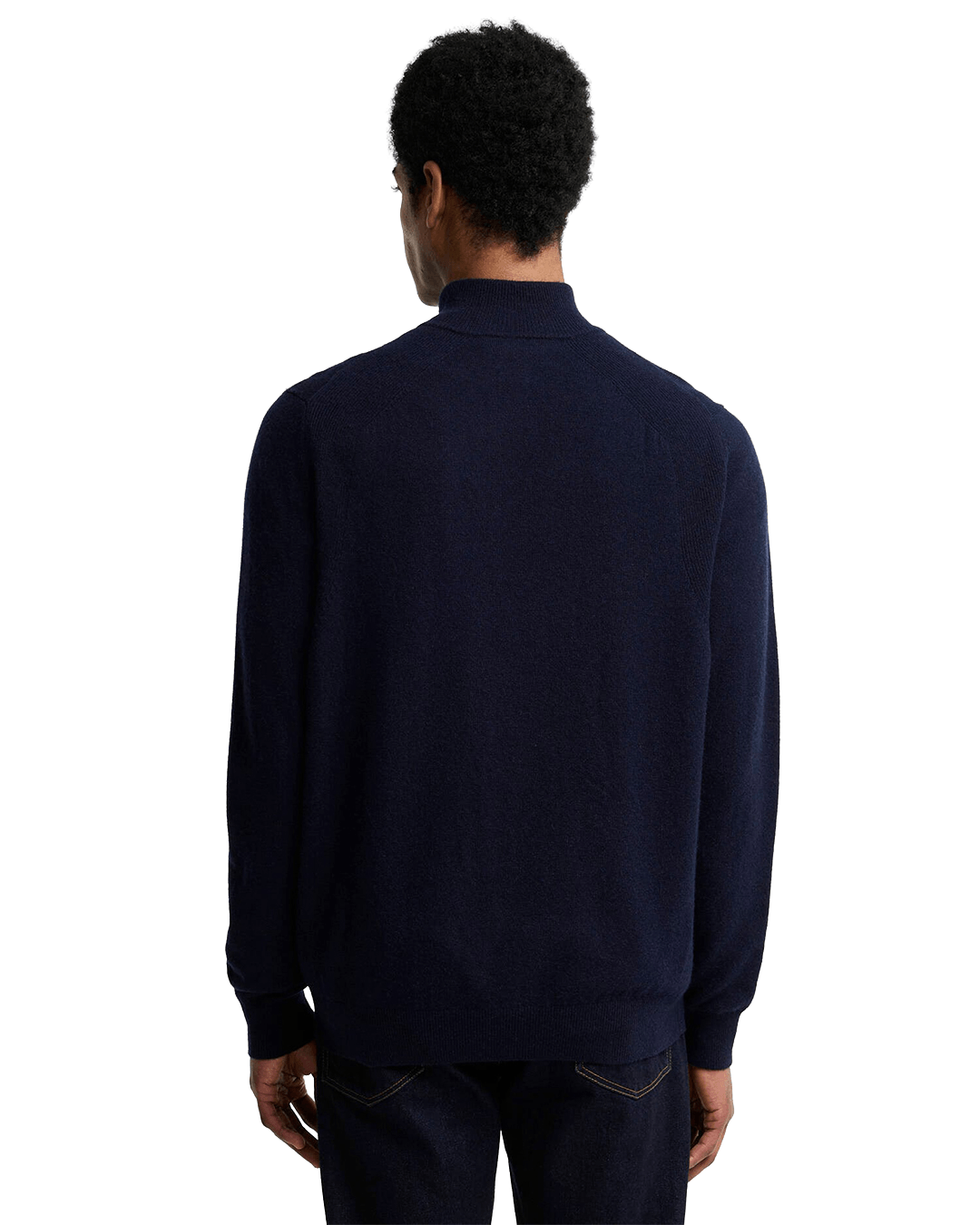 Barbour Jumpers Barbour Navy Ronson Tartan Trim Half-Zip Jumper