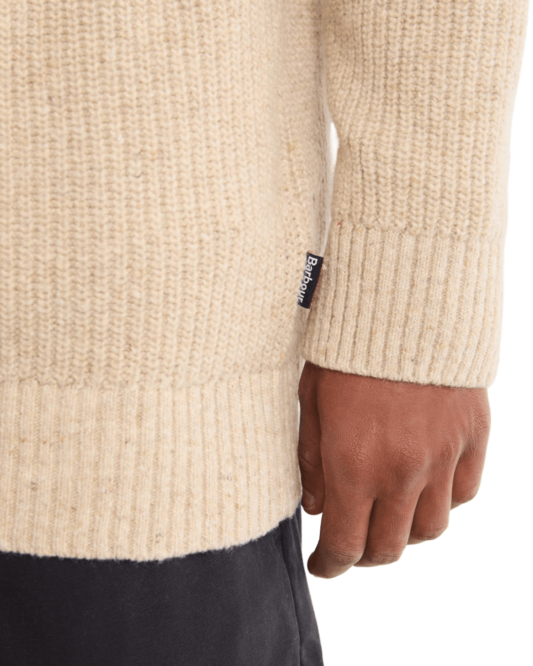 Barbour Jumpers Barbour Beige Essentials Fleck Crew Neck Jumper