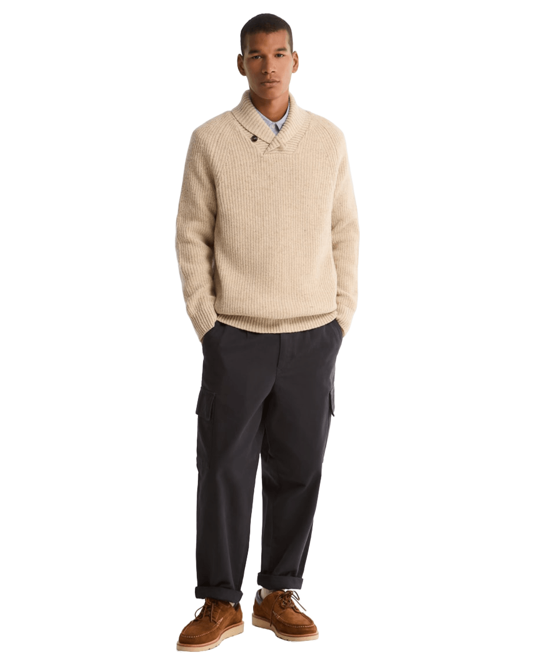 Barbour Jumpers Barbour Beige Essentials Fleck Crew Neck Jumper