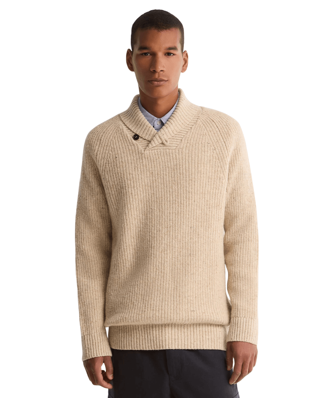 Barbour Jumpers Barbour Beige Essentials Fleck Crew Neck Jumper