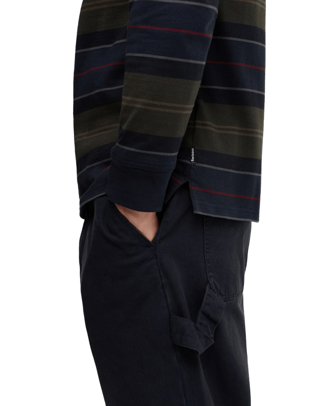 Barbour Polo Shirts Barbour Navy Frith Tartan Stripe Rugby Shirt