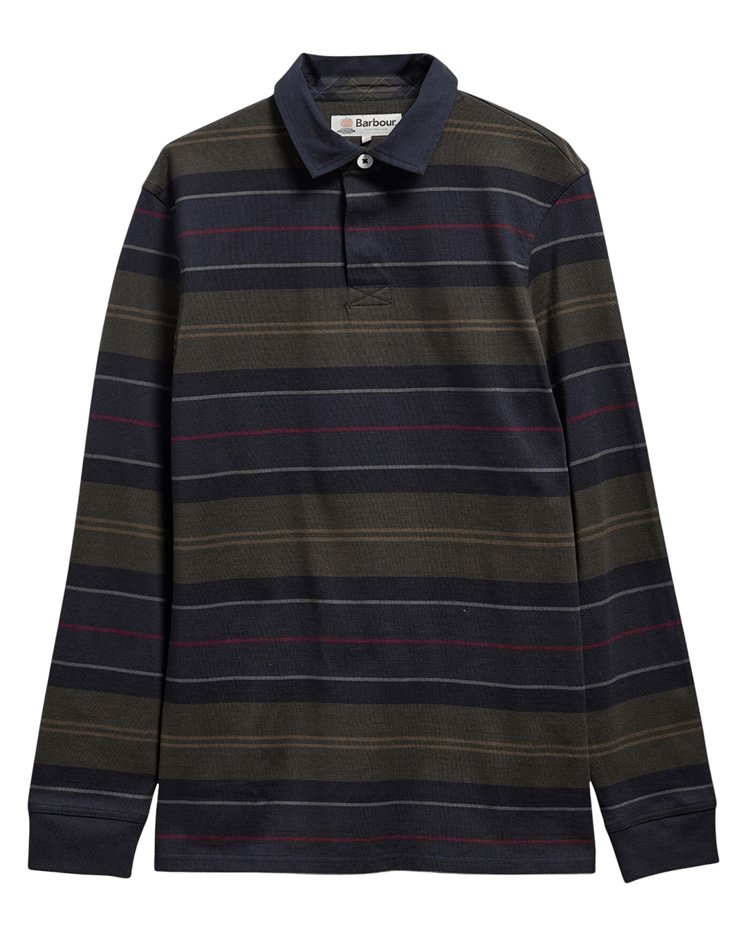 Barbour Polo Shirts Barbour Navy Frith Tartan Stripe Rugby Shirt