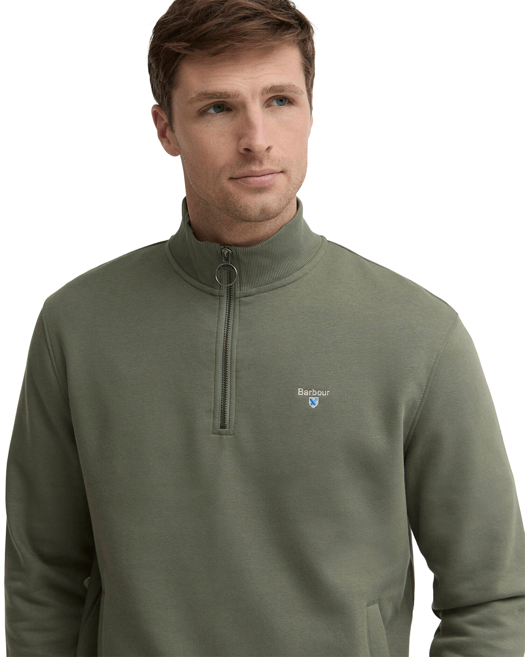 Barbour Jumpers Barbour Green Desmond Half-Zip Sweatshirt