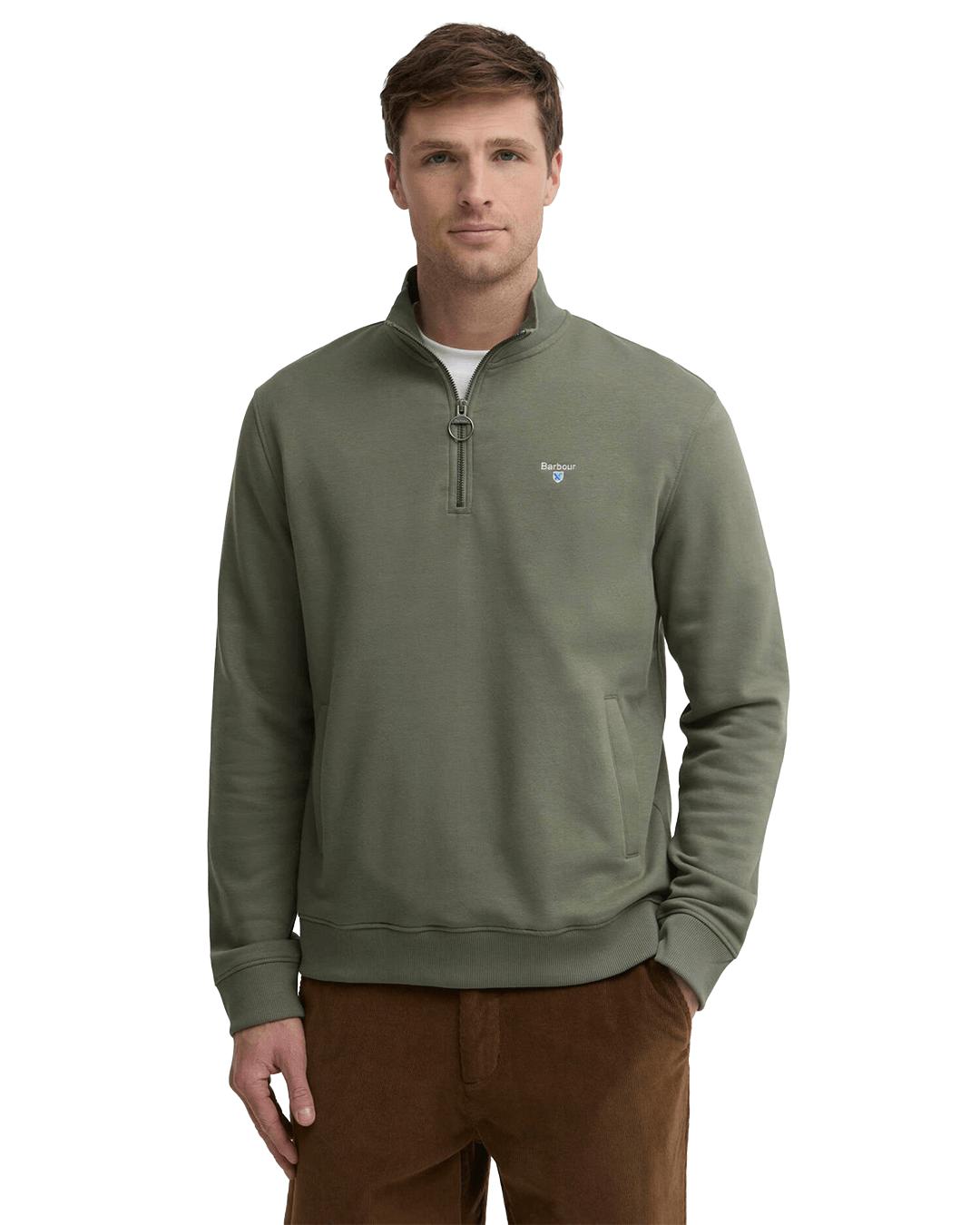 Barbour Jumpers Barbour Green Desmond Half-Zip Sweatshirt
