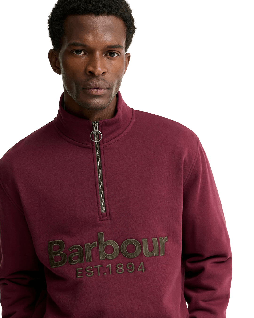 Barbour Jumpers Barbour Burgundy Fosse Half-Zip Sweatshirt