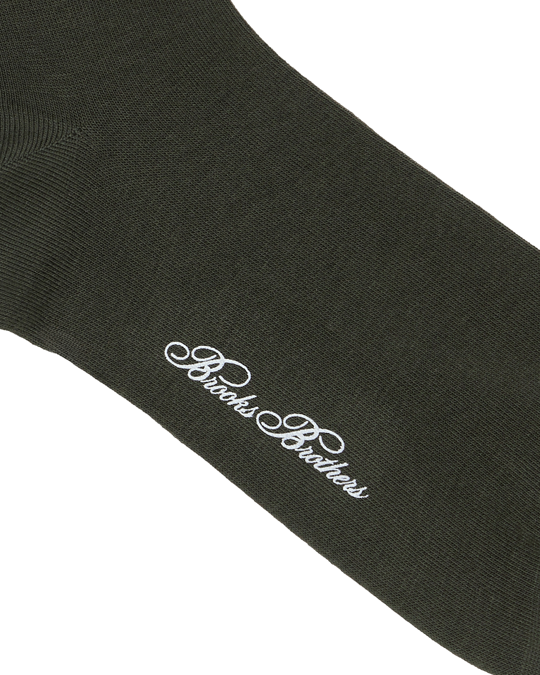 Brooks Brothers Military Green Cotton Blend Ribbed Mid-Calf Socks