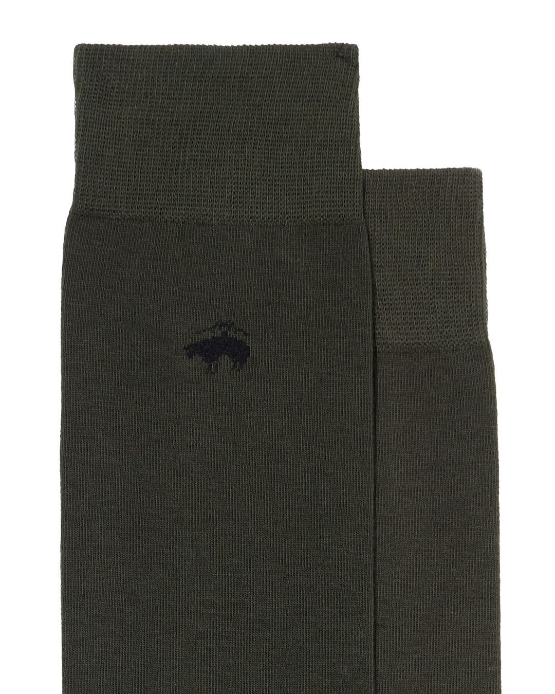 Brooks Brothers Military Green Cotton Blend Ribbed Mid-Calf Socks