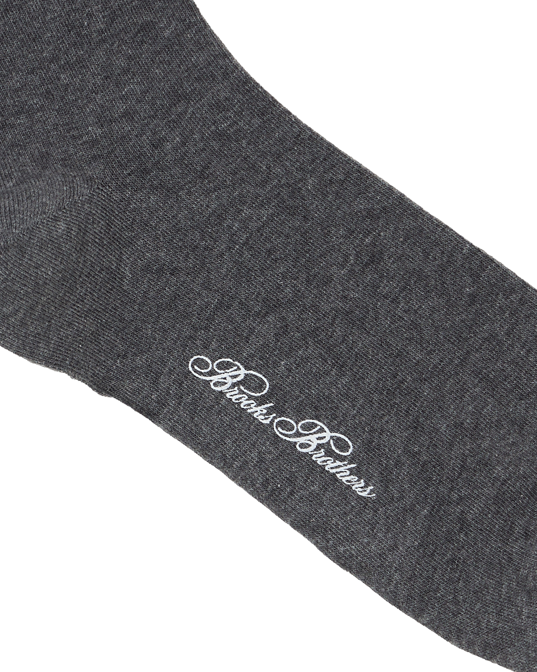 Brooks Brothers Medium Grey Cotton Blend Ribbed Mid-Calf Socks