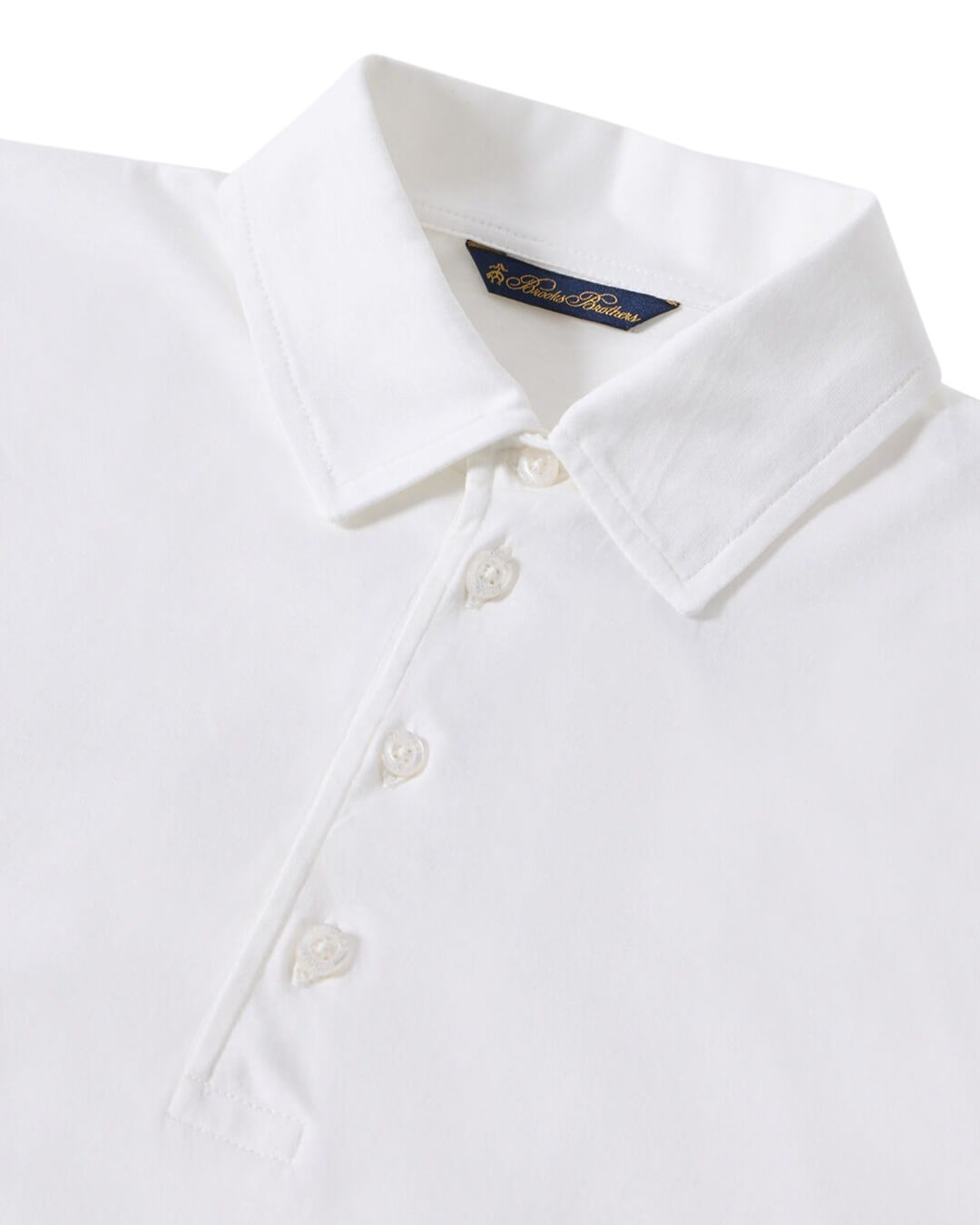 Brooks Brothers White Ss Polo Jersey Cotton
