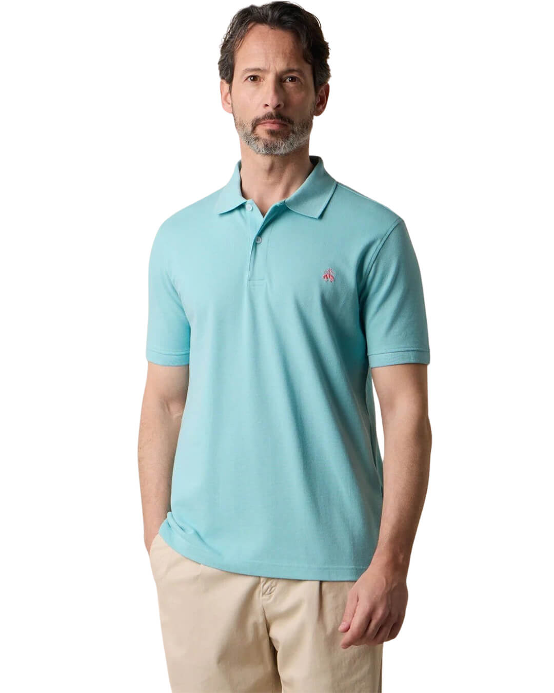 Brooks Brothers Turquoise Ss Logoed Polo Piquet Cotton