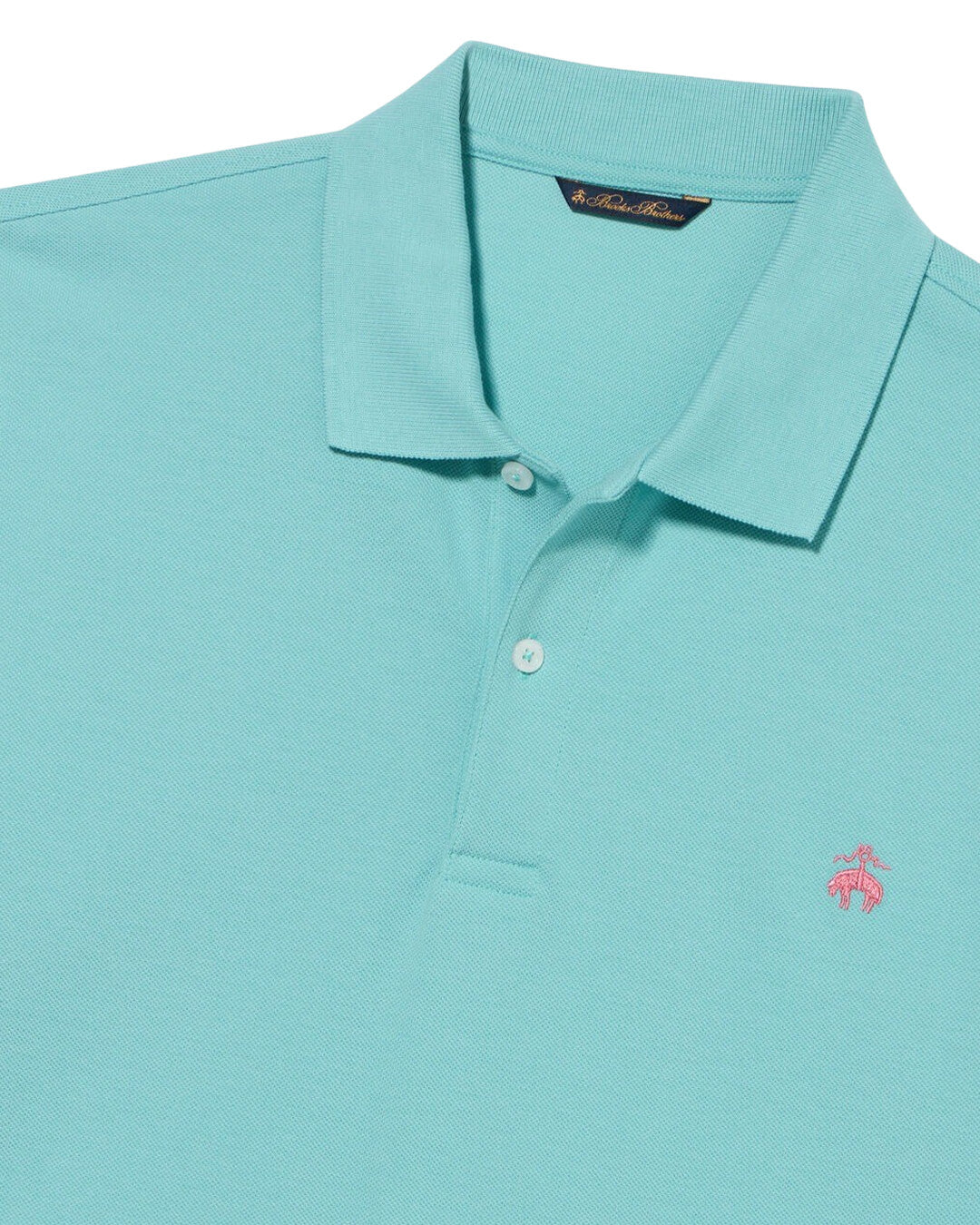 Brooks Brothers Turquoise Ss Logoed Polo Piquet Cotton