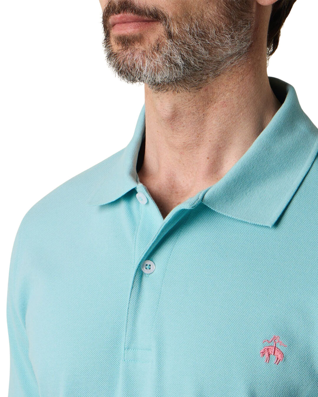 Brooks Brothers Turquoise Ss Logoed Polo Piquet Cotton
