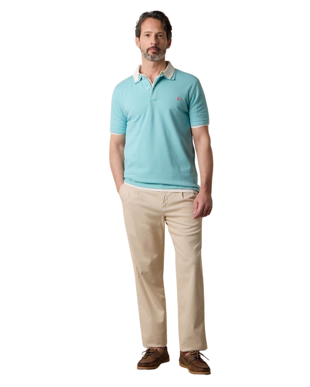 Brooks Brothers Turquoise Ss Logoed Polo Piquet Cotton