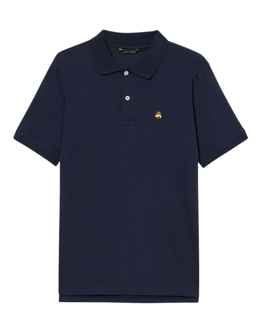 Brooks Brothers Navy Ss Logoed Polo Piquet Cotton