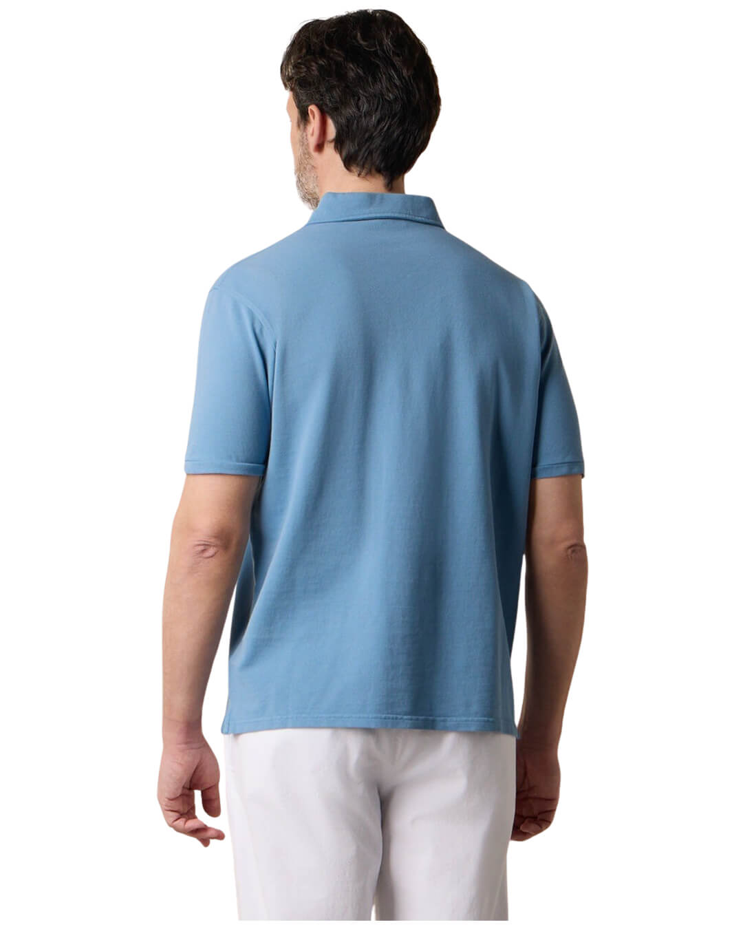 Brooks Brothers Blue Ss Polo Washed Piquet Cotton