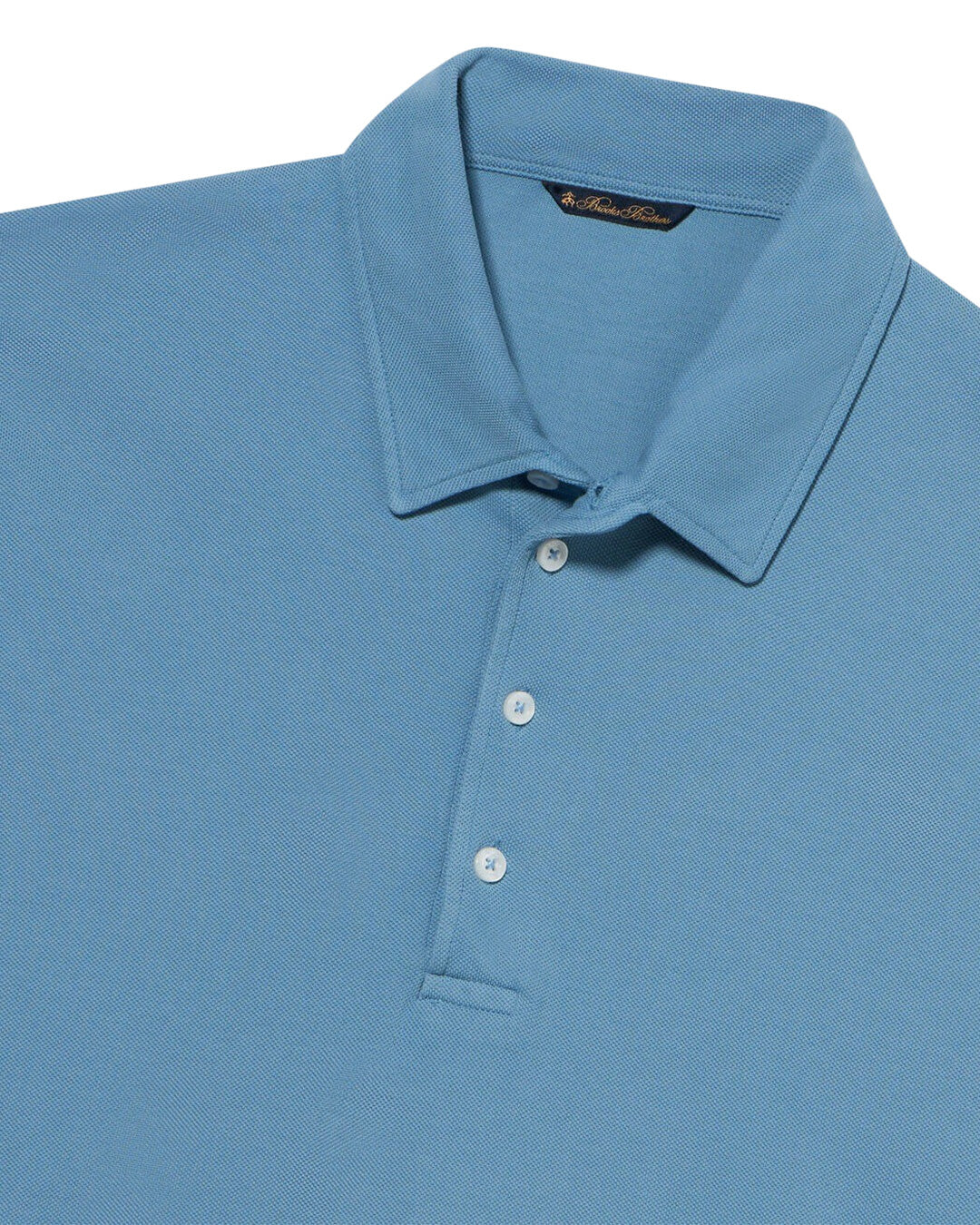 Brooks Brothers Blue Ss Polo Washed Piquet Cotton