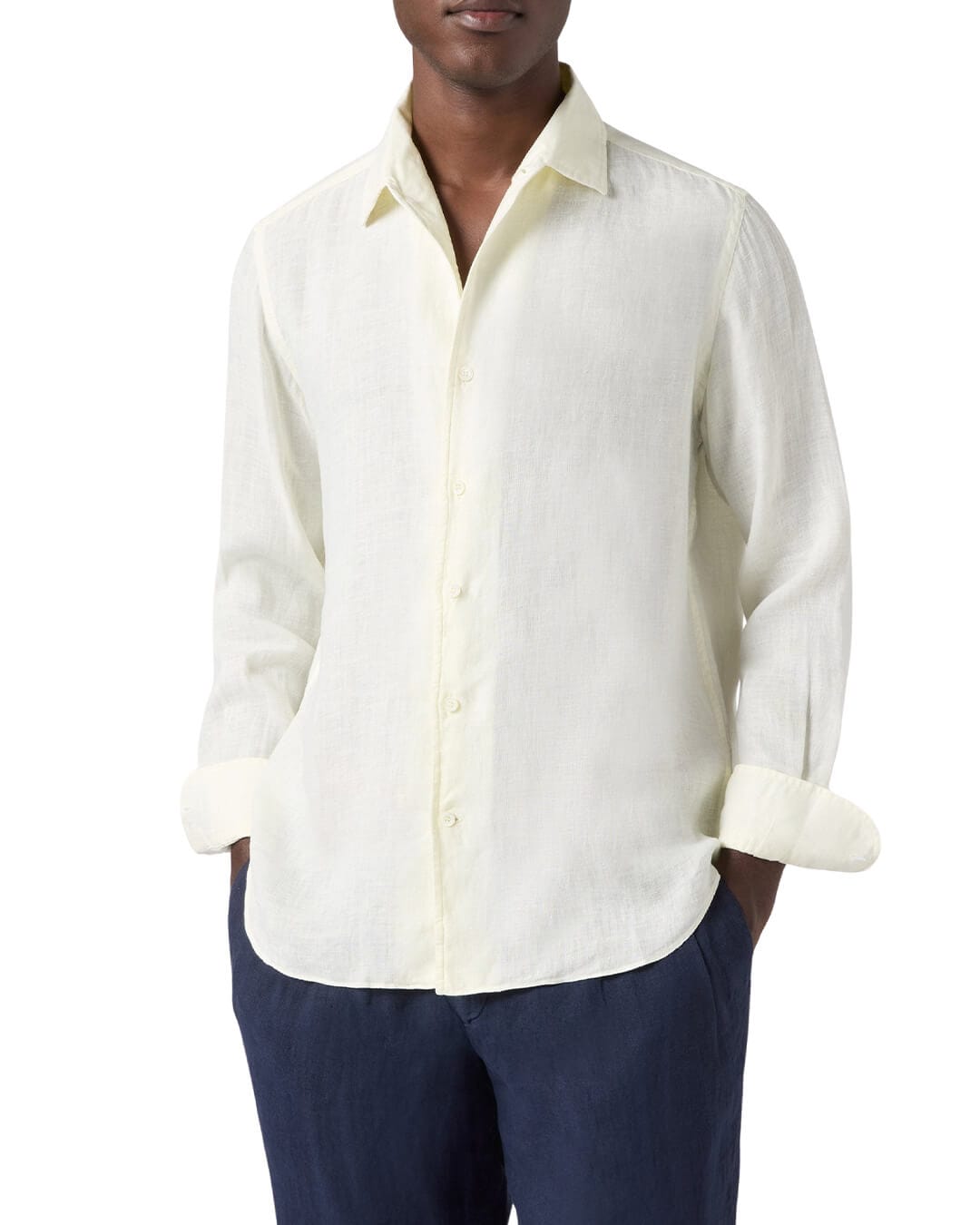 MC2 RAPHAEL SHIRT WITH INTERNAL FACINGS LINEN 10L CREAM