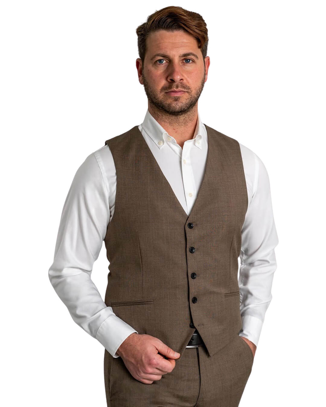 Gagliardi Brown M&M Waistcoat Reda Tropical Super 110S Brown