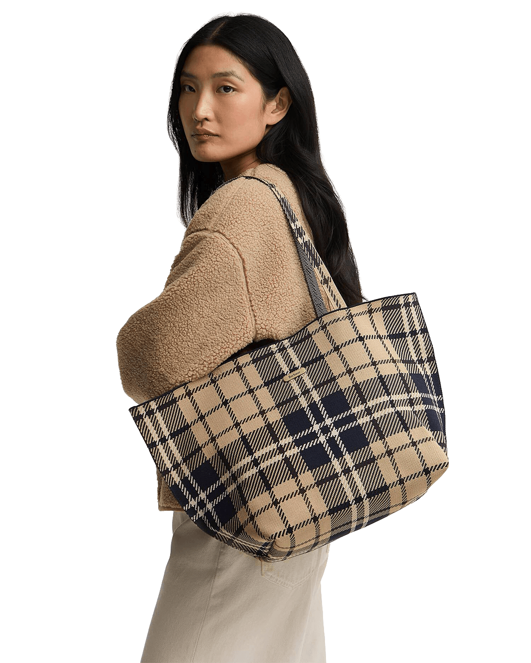 Barbour Bags ONE Barbour Brown Barbour Layla Tartan Large Tote Bag Tn39 Birchwood Dress Tartan