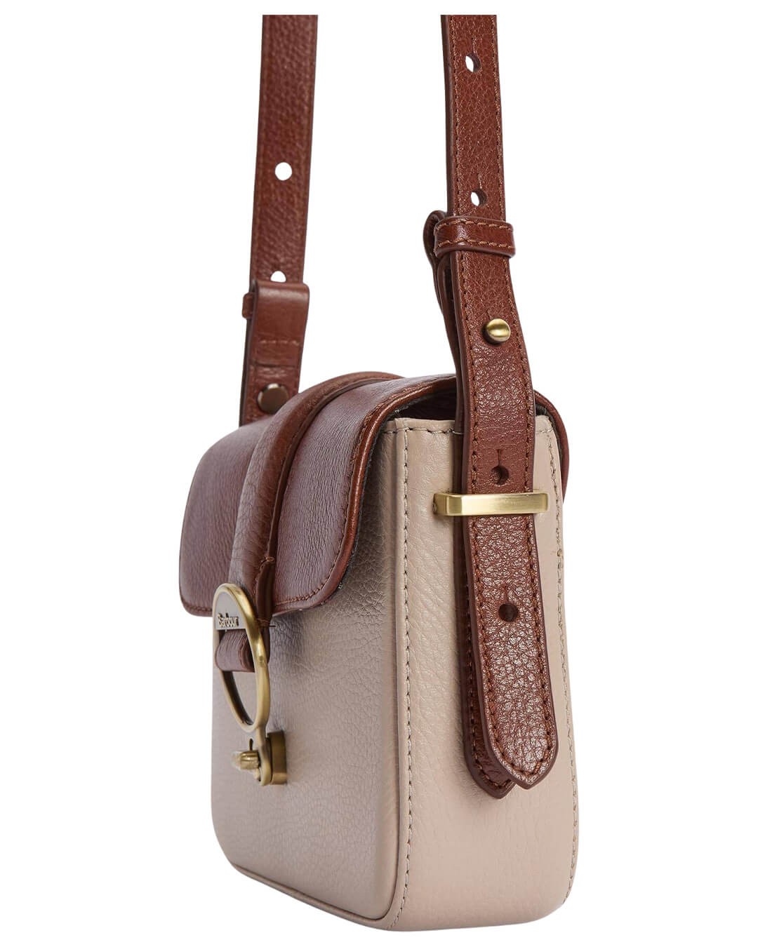Barbour Bags ONE Barbour Brown Mini Rosa Leather Cros Be11 Pebbled Pink/Brown