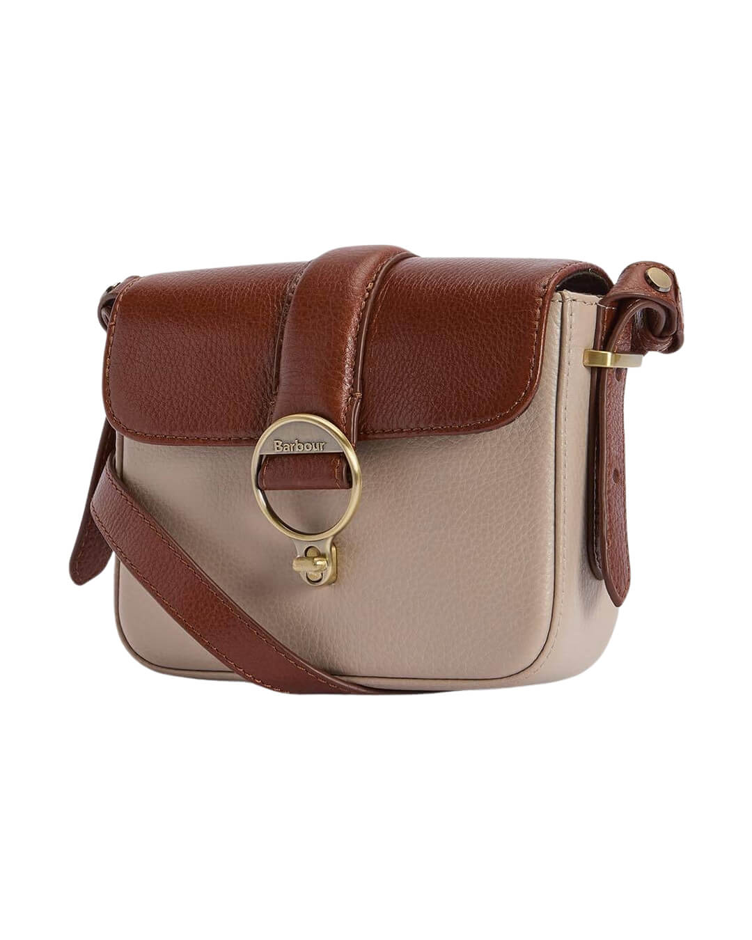 Barbour Bags ONE Barbour Brown Mini Rosa Leather Cros Be11 Pebbled Pink/Brown