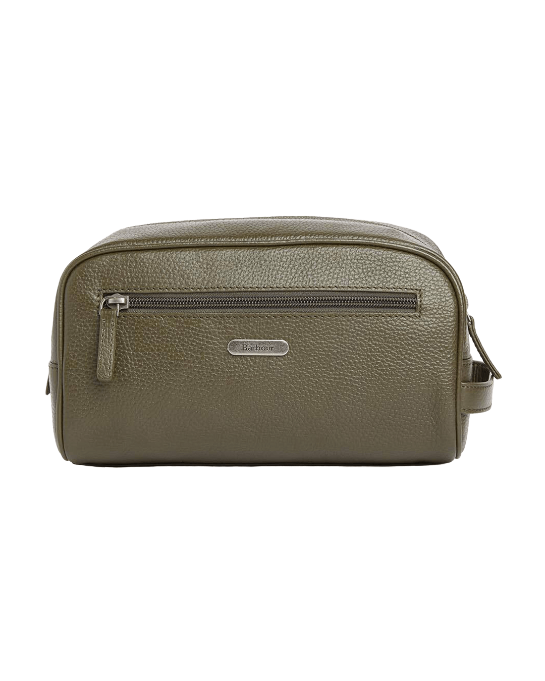 Barbour Bags ONE Barbour Dark Olive Brunton Leather Washbag