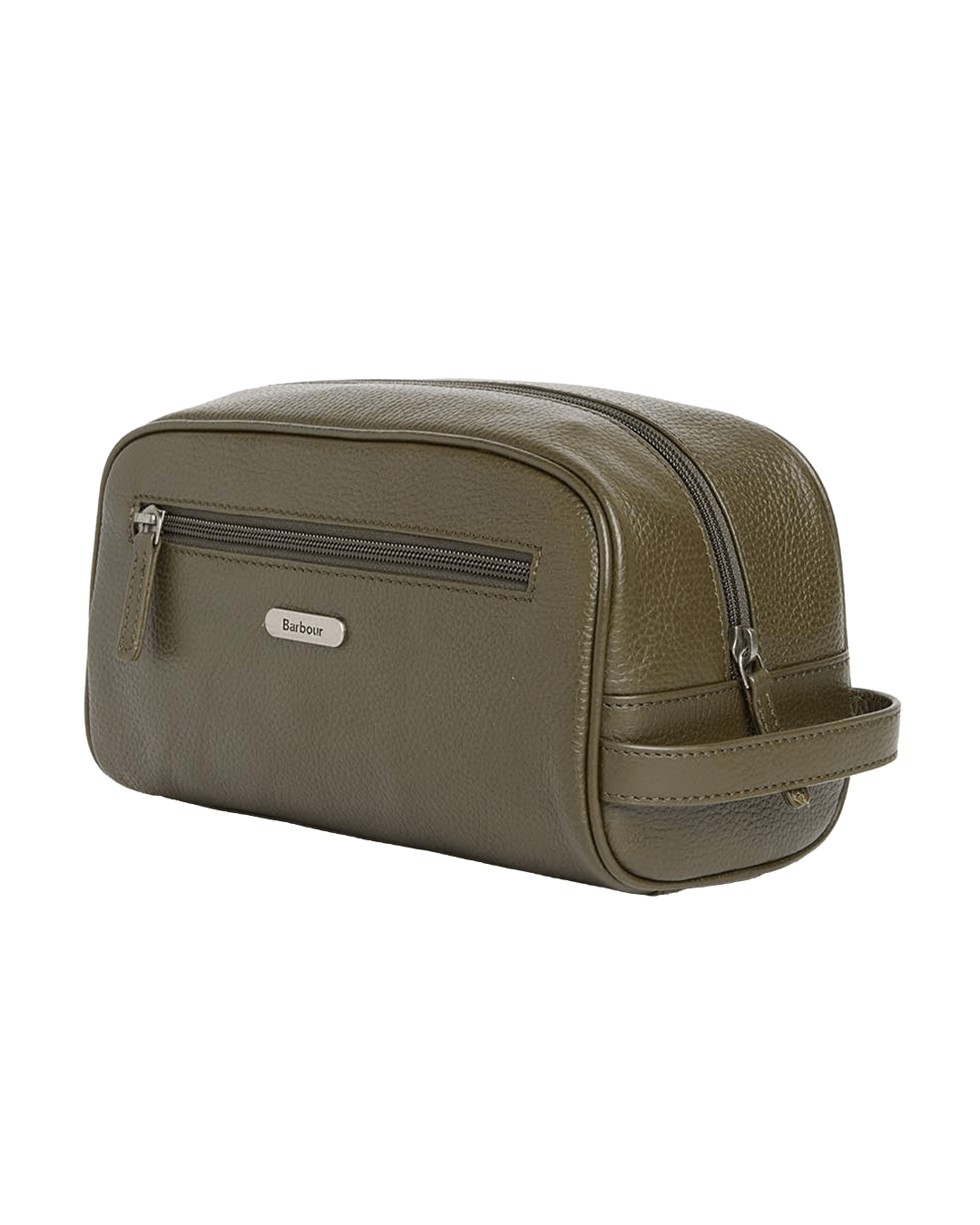 Barbour Bags ONE Barbour Dark Olive Brunton Leather Washbag