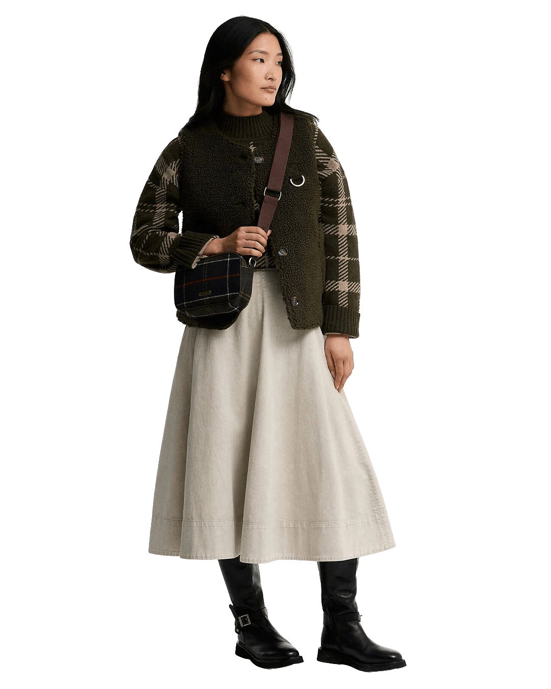 Barbour Bags ONE Barbour Green Barbour Contin Ttn Mini Crossbody Bag Tn11 Classic Tartan