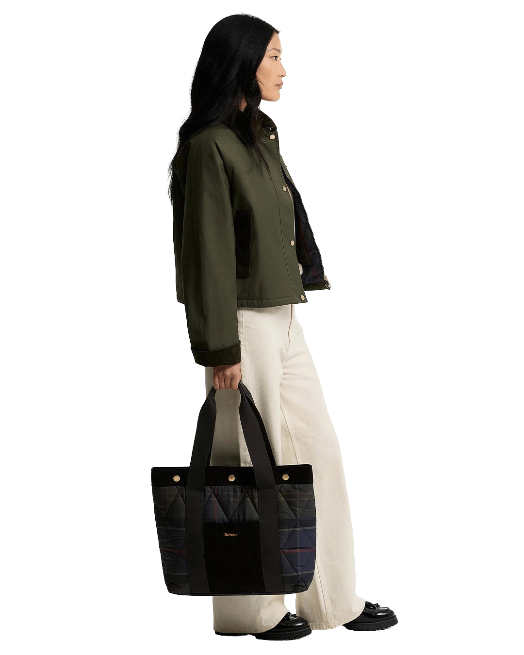Barbour Bags ONE Barbour Green Barbour Healy Tartan Tote Bag Tn43 Shadow Classic Tartan