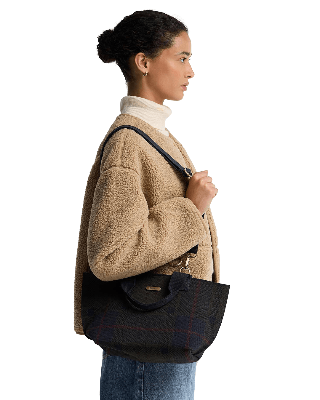 Barbour Bags ONE Barbour Green Barbour Layla Tartan Mini Tote Bag Tn43 Shadow Classic Tartan