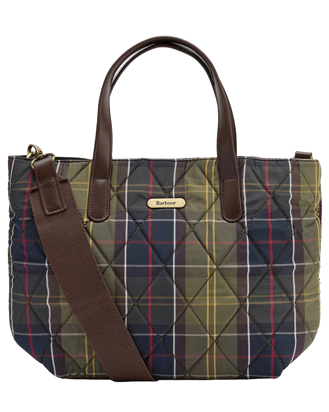 Barbour Bags ONE Barbour Green Tartan Mini Quilted Tote Bag