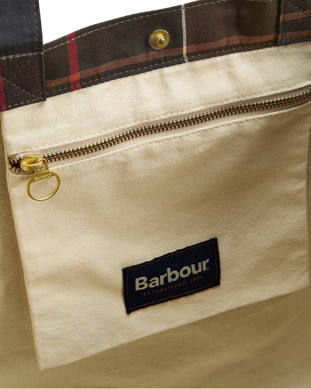 Barbour Bags ONE Barbour Green Telfield Tartan Tote Bag