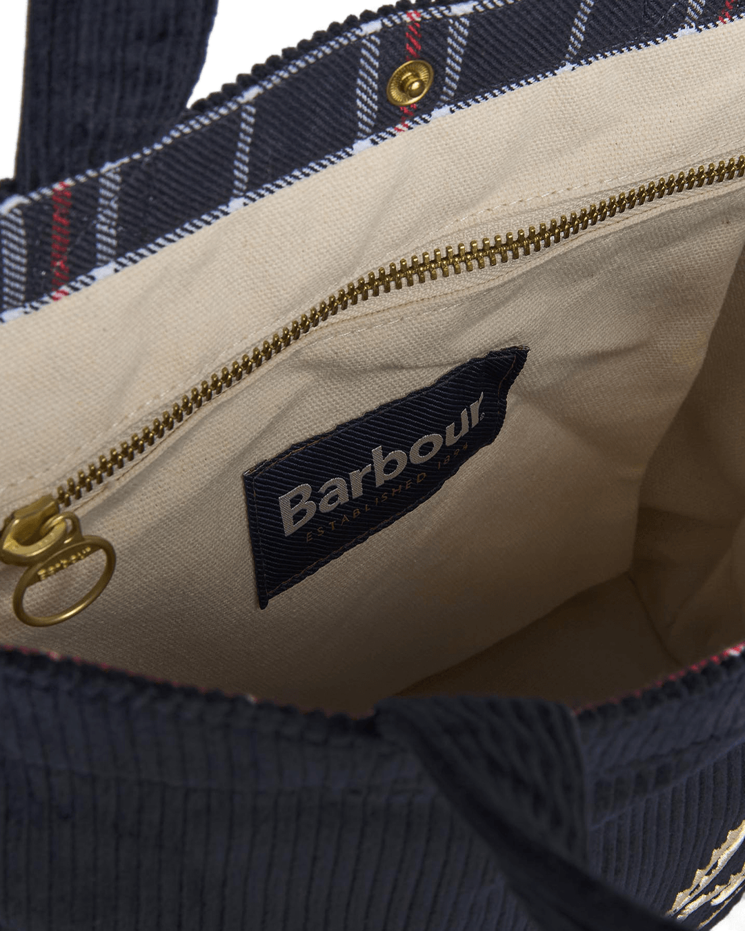 Barbour Bags ONE Barbour Navy Mini Carrick Cord Tote Bag