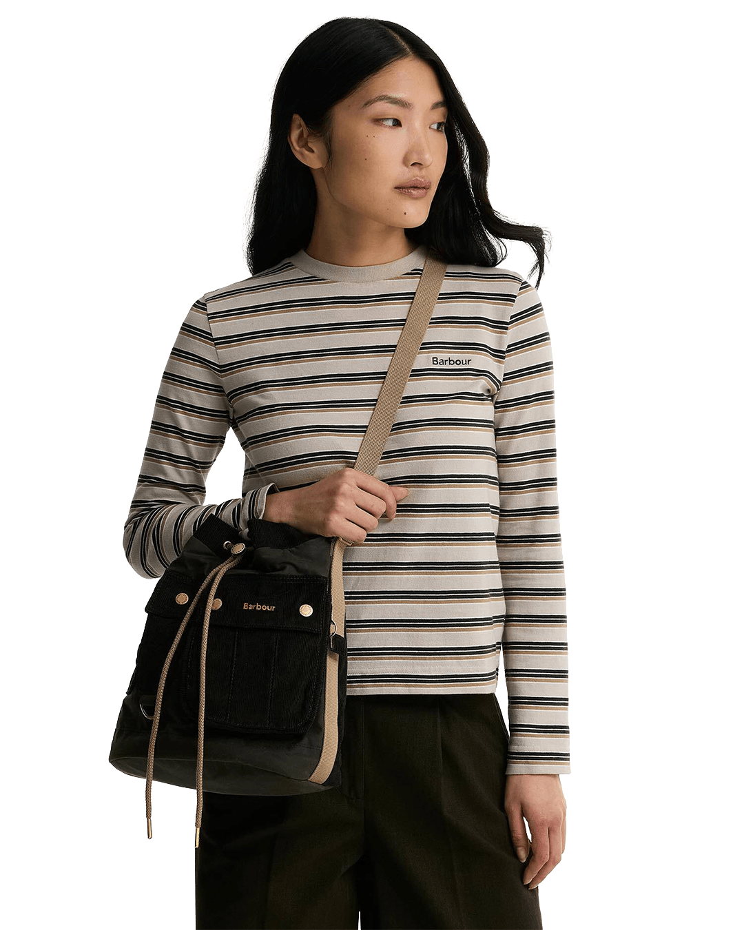 Barbour Bags ONE Barbour Olive Barbour Wax Mia Drawstring Tote Bag Ol52 Fern
