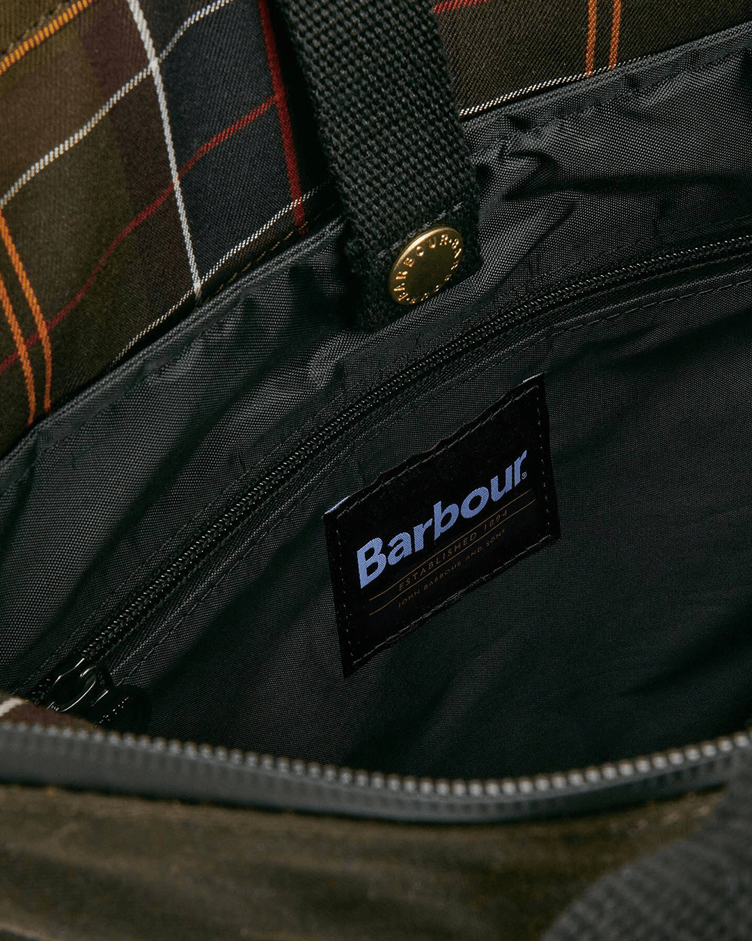 Barbour Bags ONE Barbour Olive & Black Field Wax Backpack