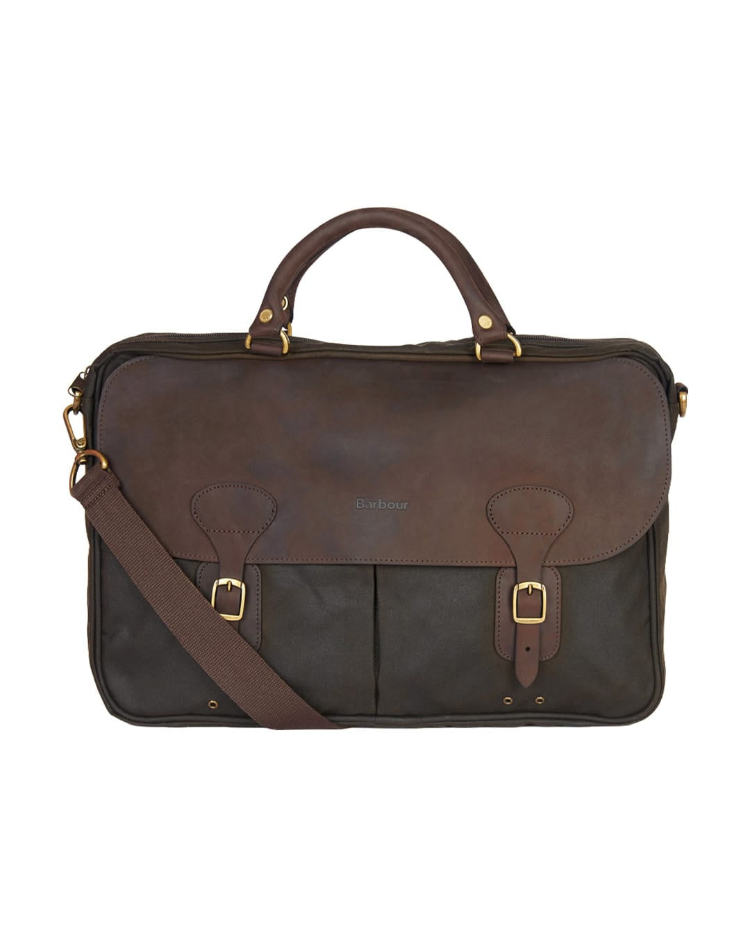Barbour Bags ONE Barbour Olive Wax Leather Briefcase Ol71 Olive