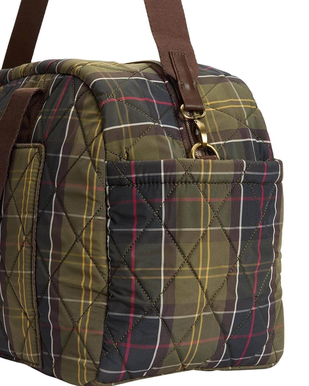 Barbour Bags ONE Barbour Olive Wetherham Quilted Overnight Ol71 Classic Tartan