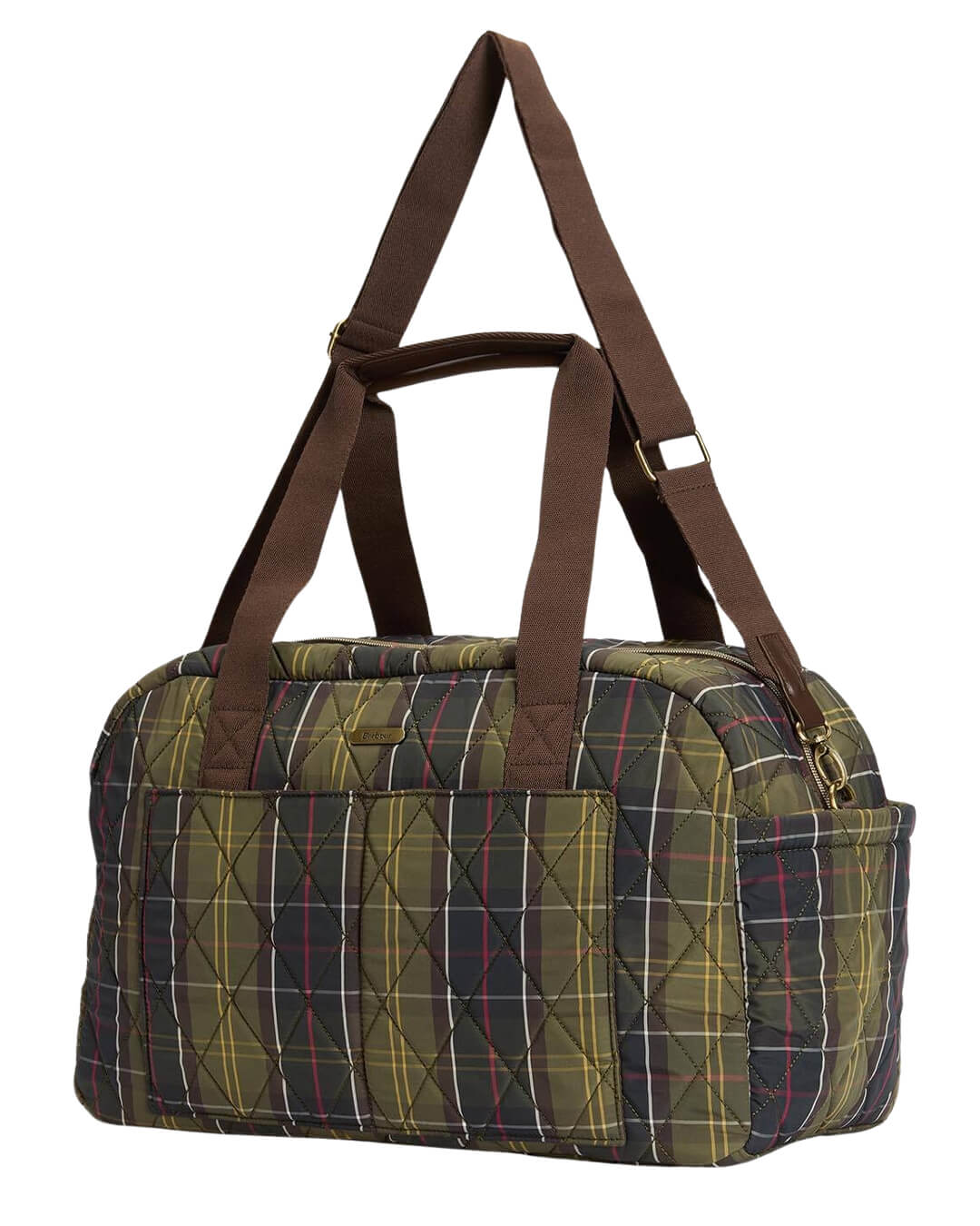 Barbour Bags ONE Barbour Olive Wetherham Quilted Overnight Ol71 Classic Tartan