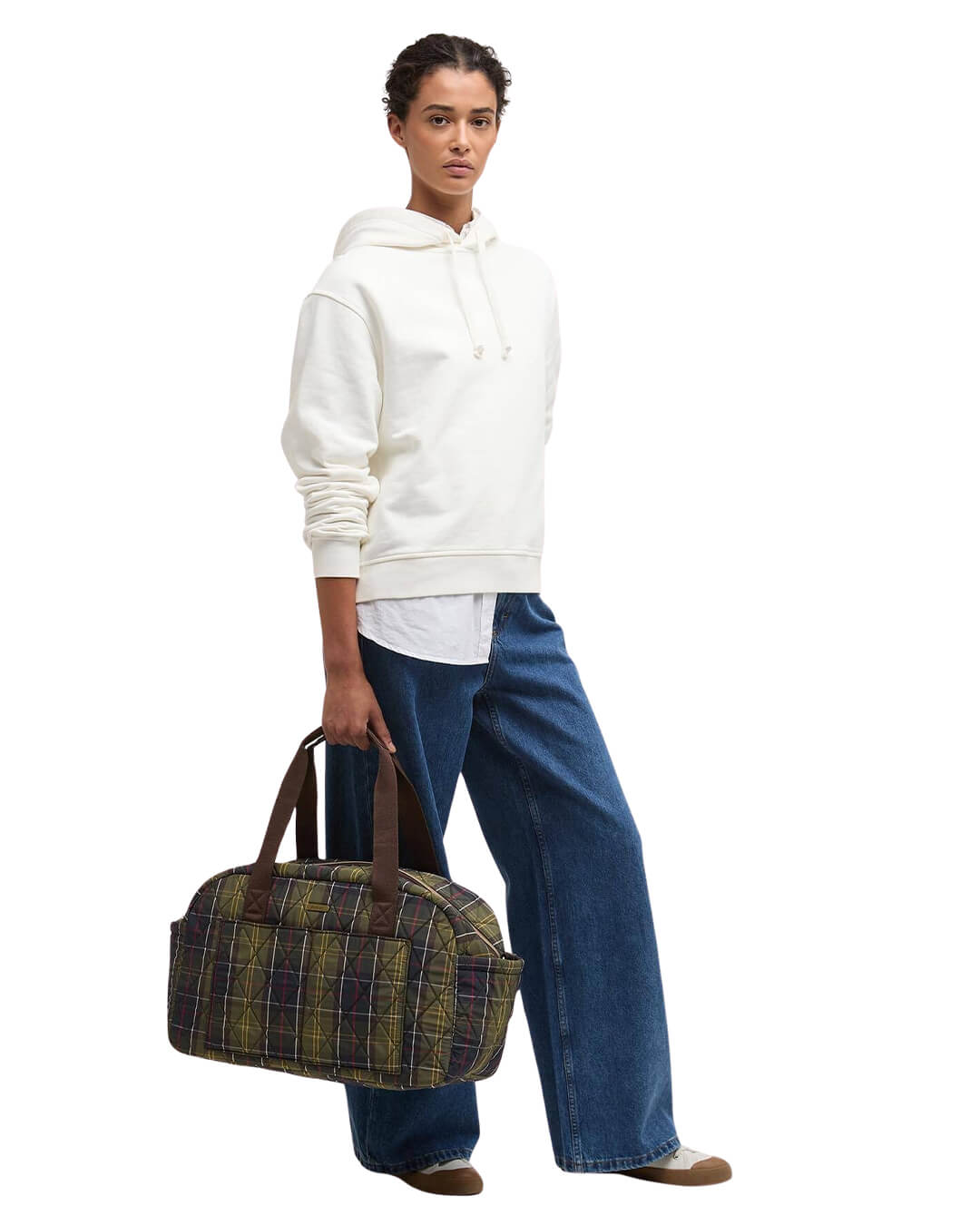 Barbour Bags ONE Barbour Olive Wetherham Quilted Overnight Ol71 Classic Tartan