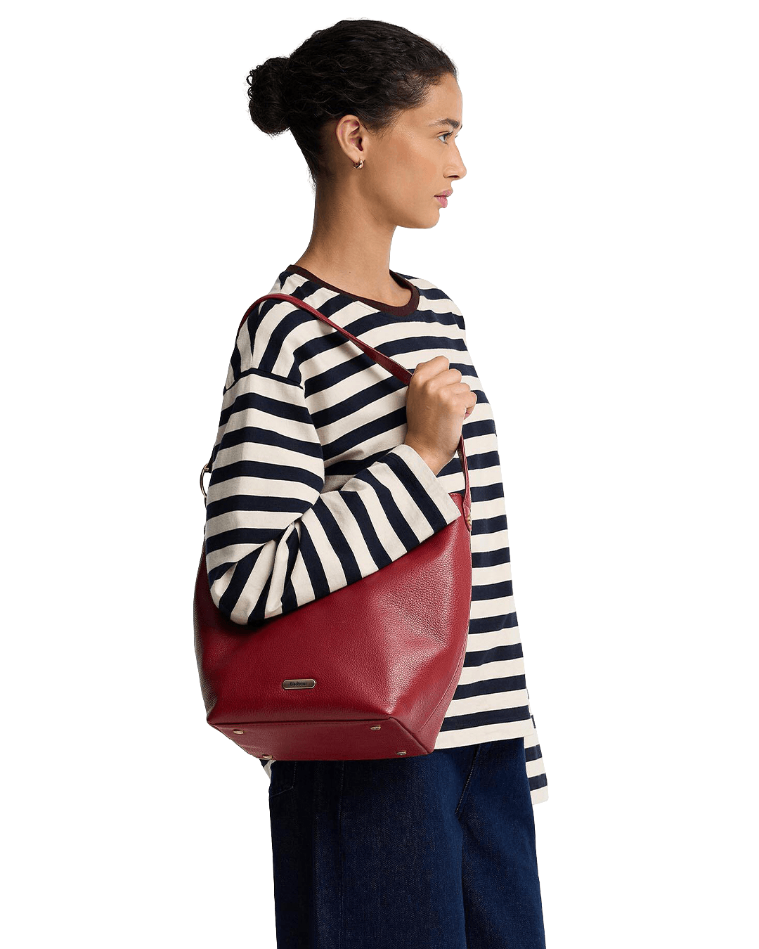 Barbour Bags ONE Barbour Red Cedar Large Leather Bucket Bag