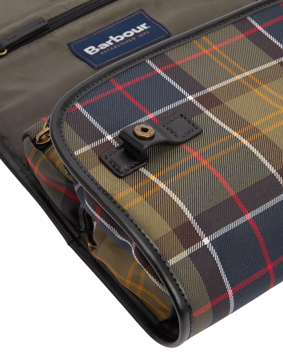 Barbour Bags ONE Barbour TARTAN HANGING WASHBAG OL91 CLASSIC BEACON