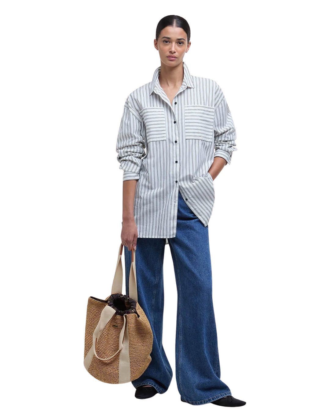 Barbour Bags ONE LILY BEACH TOTE BAG BE11 NATURAL White