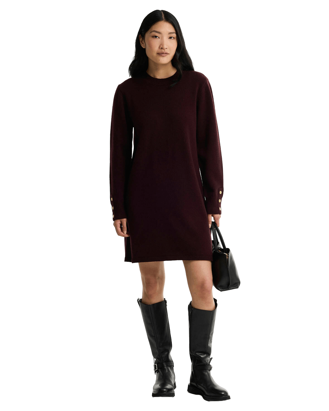 Barbour Dresses Barbour Burgundy Barbour May Knitted Mini Dress Re97 Fig