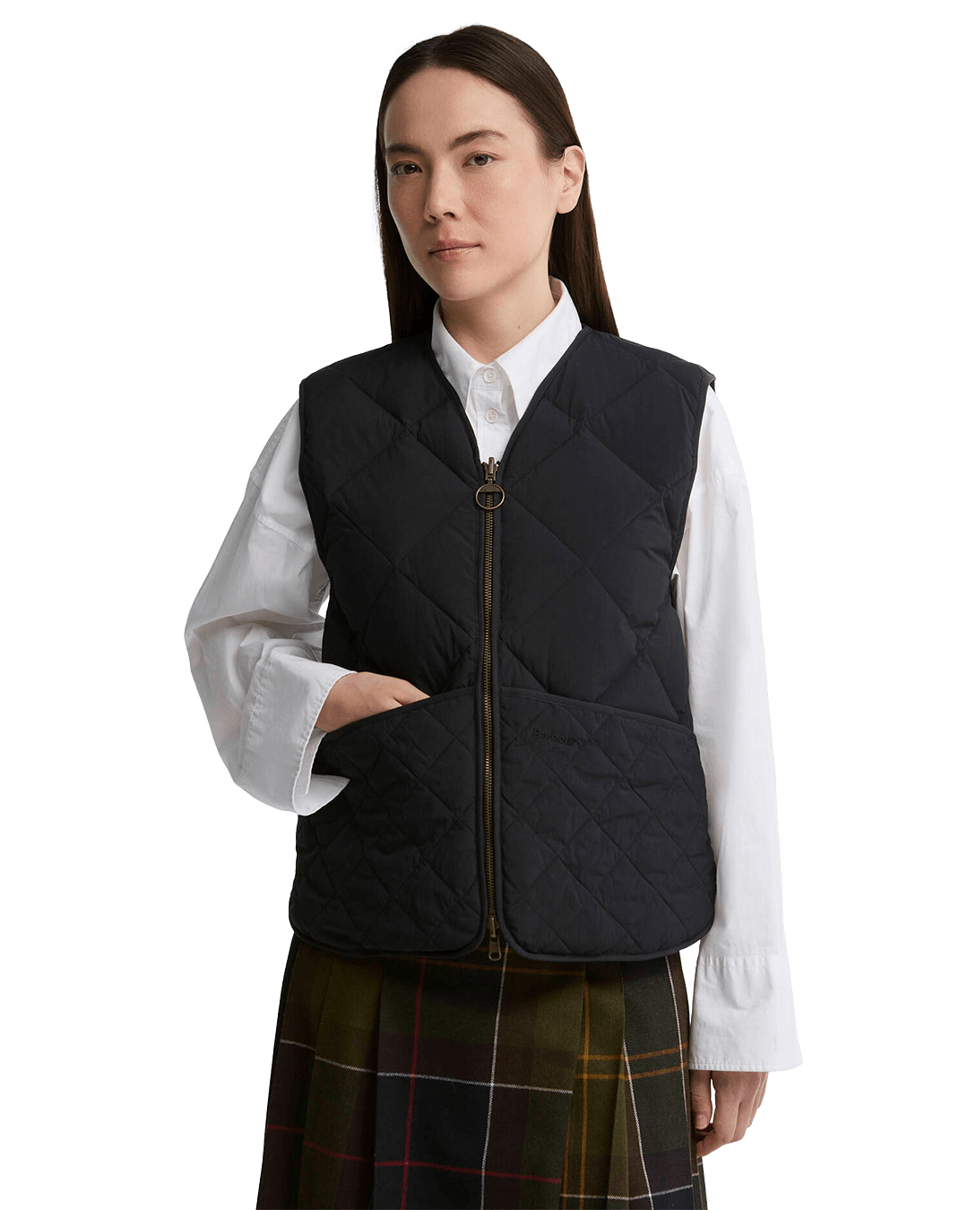 Barbour Gilets Barbour Black Barbour Gillian Rev Down Puffer Gilet Bk11 Black/Classic