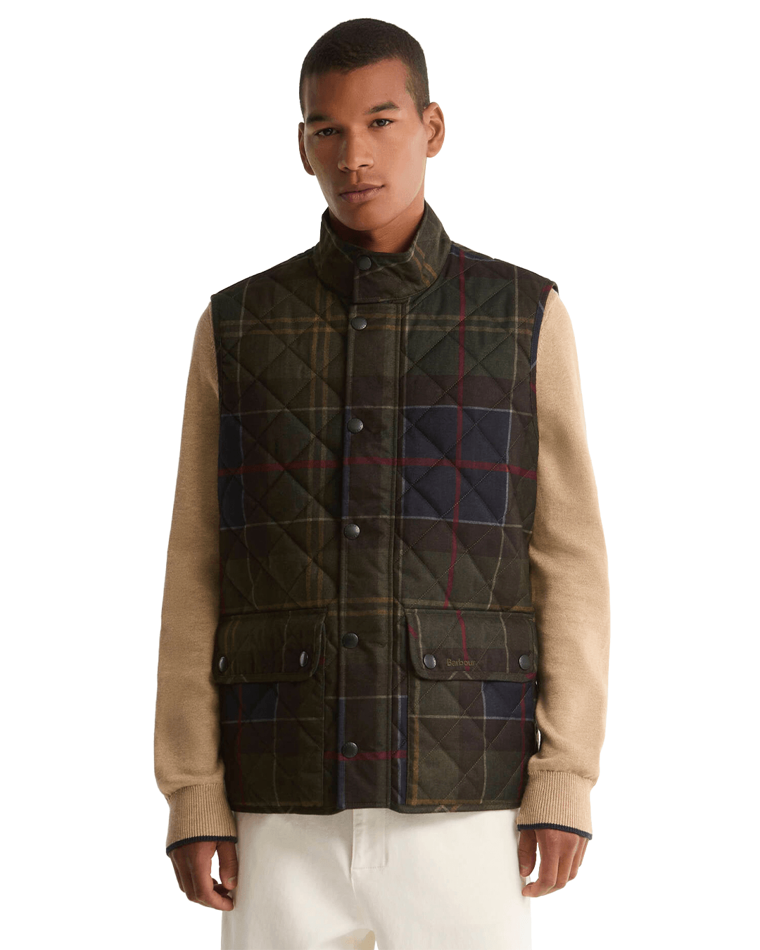 Barbour Gilets Barbour Green Tartan Lowerdale Quilted Gilet