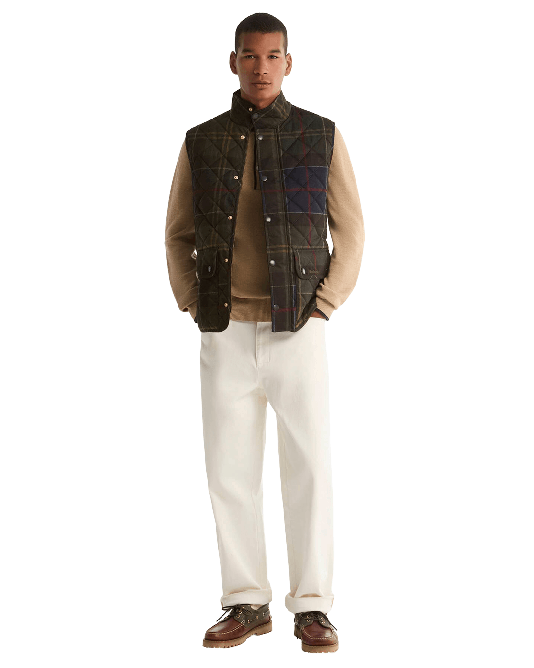Barbour Gilets Barbour Green Tartan Lowerdale Quilted Gilet