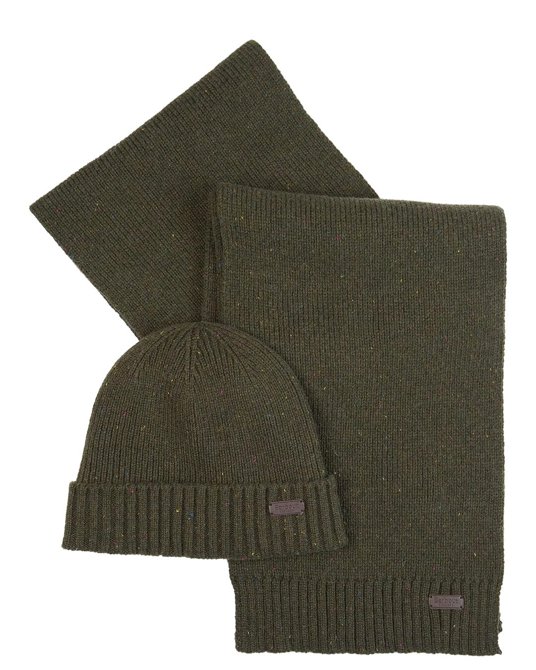 Barbour Gloves ONE Barbour Carlton Green Beanie Scarf Gift Set