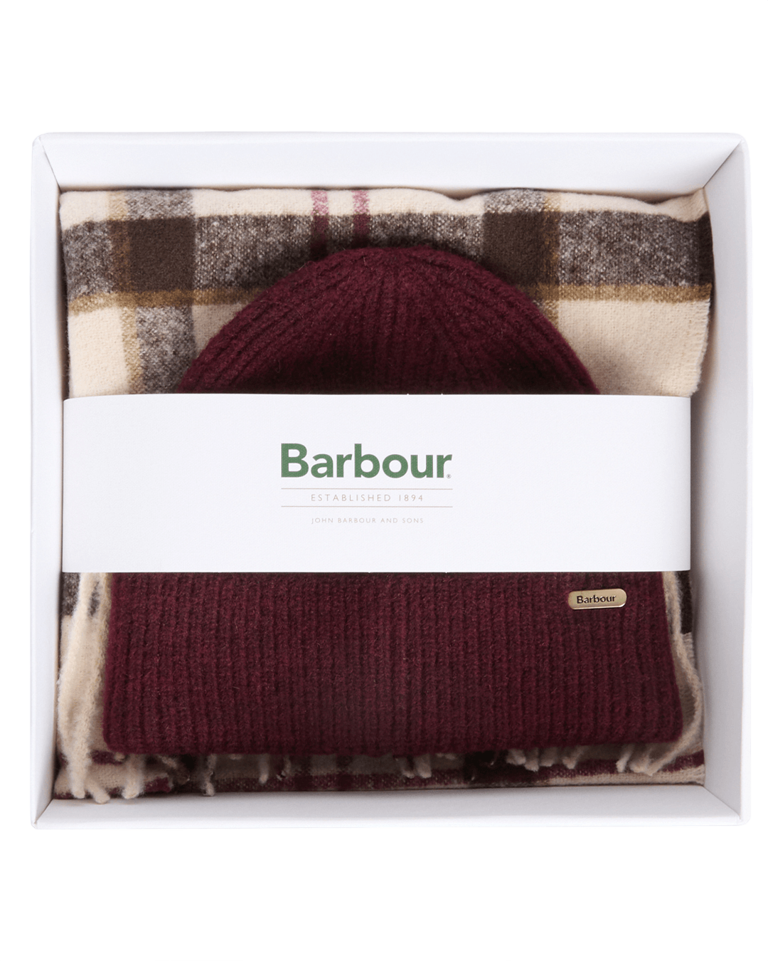 Barbour Hats ONE Barbour Beige Olivia Tartan Beanie & Scarf Gift Set