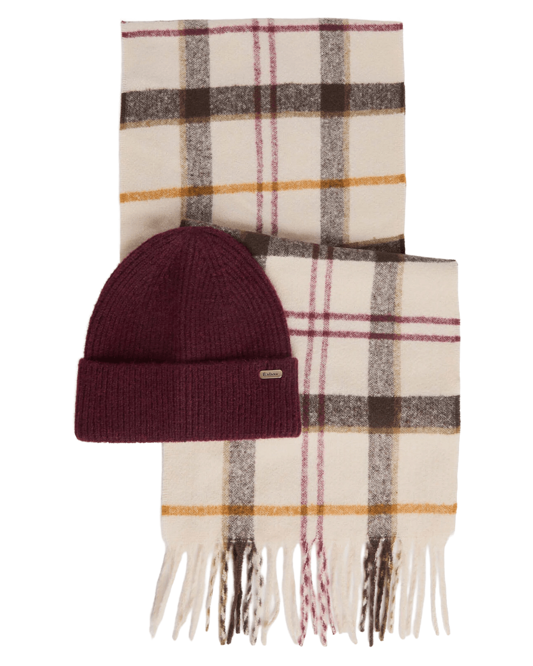 Barbour Hats ONE Barbour Beige Olivia Tartan Beanie & Scarf Gift Set