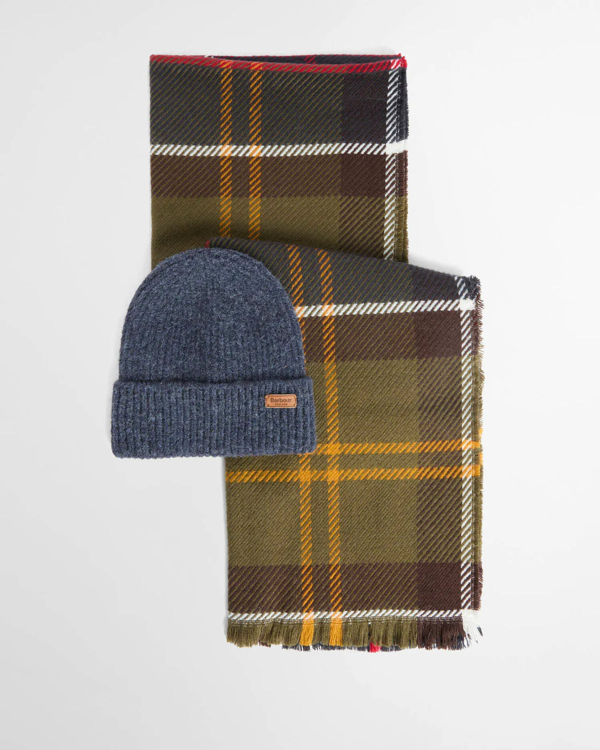 Barbour Hats ONE Barbour Green Barbour Pendle Beanie&Blair Scarf Set Tn11 Classic Tartan